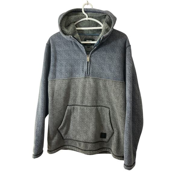 Navy Yard Hoodie 1/4 Zip Faux Fur Lined Gray Large - Picture 1 of 7